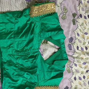 2 Shaded Saree Green