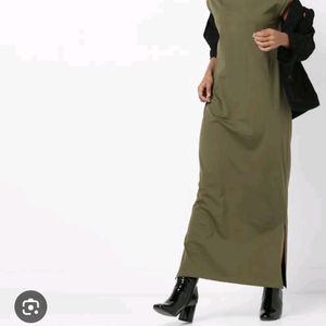 Olive Green maxi Bodycon Dress 👗