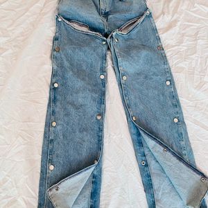 BERSHKA High Waist Snap Off Jeans