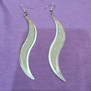 Silver-Tone Wave Earrings