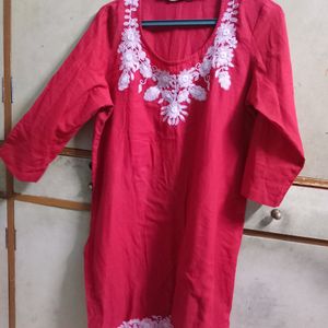 Red Kurti For Daily Wear (L)