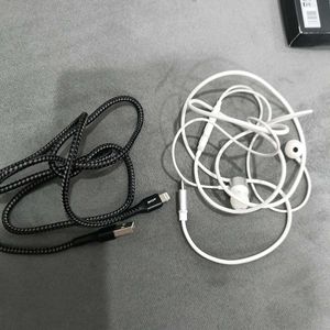 1 Earphone +  I Phone Charging Cable.