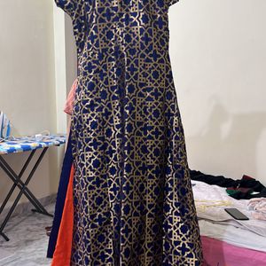 Blue And Orange Mastani Ethnic Wear