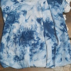 Denim Print Long Top