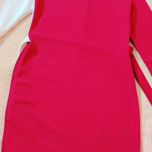 Women Bodycon Maroon, White Dress