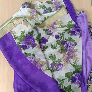 Daily Wear 2in1 Flower Print Saree