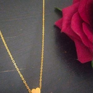 Aesthetic Minimal Thin Artificial Gold Heart Chain