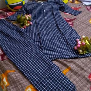 Check Design Kurta Set