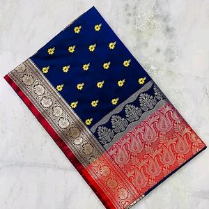 Banarasi Satin Silk Saree With Embroidery Work