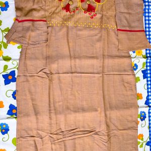 Cotton Blend Straight Kurta