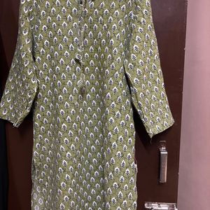 Straight Green Women Kurti For Dailywear