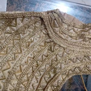 New... Blouse... Golden Colour With Beautiful Sequence Work