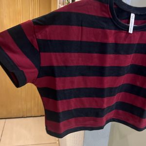 Maroon Striped T-shirt