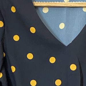 BLACK & YELLOW POLKA DOTS top (20% off on ₹)