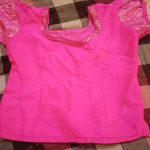 Pattu Top Pink Colour