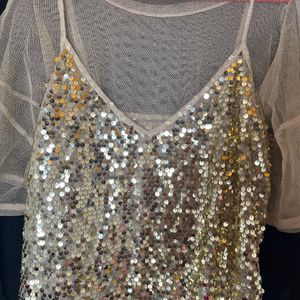 Golden Shimmery Party Dress