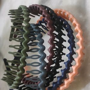 6pcs Pleastic Zig Zag Hairbands For Girls(7yr+)