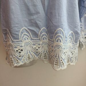 Sky Blue -Laced Top