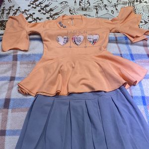 Skirt And Top Set For Girls