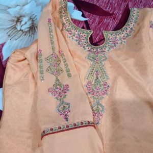 Orange Colour Suit With Banarasi Dupatta