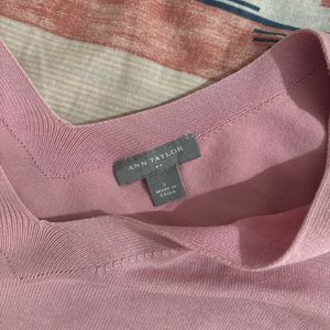 ANN TAYLOR WOMENS PINK TSHIRT