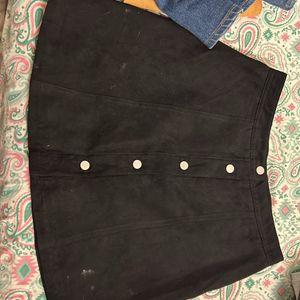 H&M Black Suede Skirt