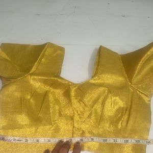 Half Cuttory Golden Blouse(Tailour Stitched)