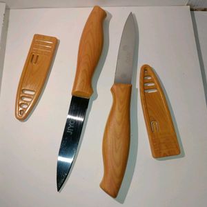 Stainless Steel Knife Pack Of 2 Premium Wood Plast