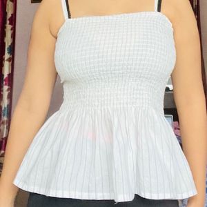 White Strip Frail Top