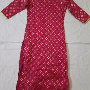 Women Bandhani Print Front Slit Kurta