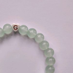 Sea Green Name Initial Bracelet