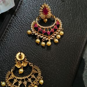 Gold Plated Chandbali Earrings