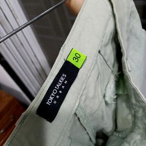 Very Light Olive Green Shorts