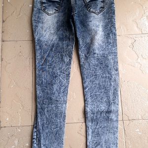 Beautiful pattern jeans dark grey color