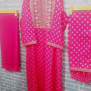 Kurta Pant Set Rose Pink Color