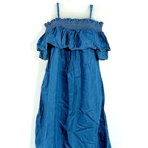 Vera Moda Denim Blue Coloured Dress