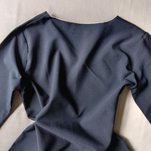 New Trendy Dark Navy Blouse With Extra Accents