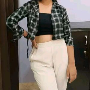 Black & White Cropped Shirt