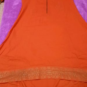 Coller Kurti Orange In Colour