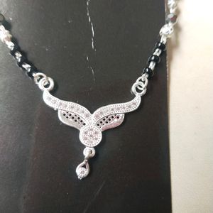 PureSilver White CZ Stone Mangalsutra