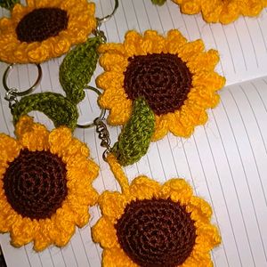 Crochet sunflower Keychain