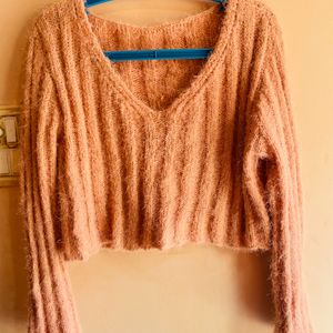 Party Wear V Neck Designed Sweater