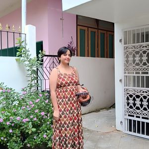 A Multicoloured Ethnic Gown (Belt Included)