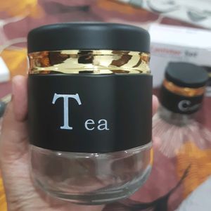 Classy Tea, Coffee, Sugar Container Set in Black