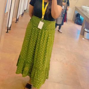 Teej Special Summer Green Skirt