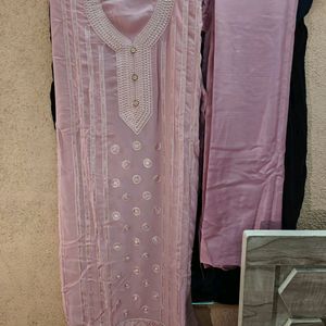 Pink Unstitched Dress Material