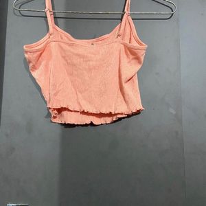 Coral Cute Crop Top