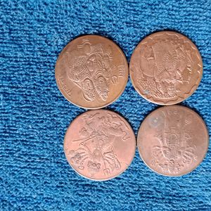 4 Old Coins Of Gods Two Anna 1818