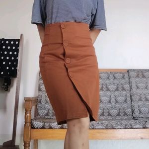 Button Front Skirt