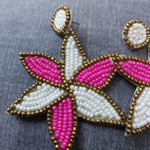 Handmade Beaded Flower Earrings